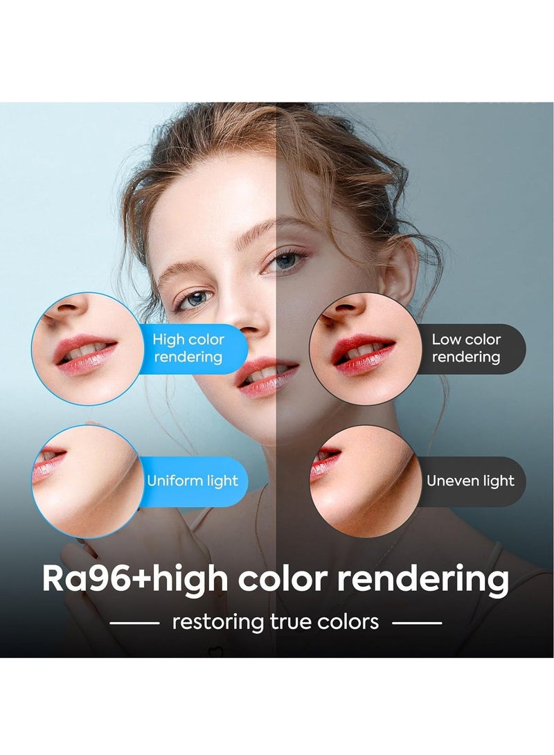 غرانفين طقم إضاءة فيديو LED مقاس 19 بوصة، إضاءة استوديو تصوير فوتوغرافي بقوة 65 وات تتراوح من 2700 إلى 7500 كلفن مع حامل ثلاثي القوائم وحامل هاتف لتسجيل الفيديو وبث الألعاب - Image 4